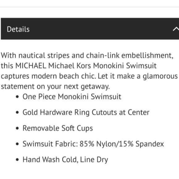 Michael Kors Nautical Stripe Cut Out Chain Accent Monoki Red/Navy Size 10 - Picture 12 of 12